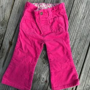 Pink corduroy bell bottom pants